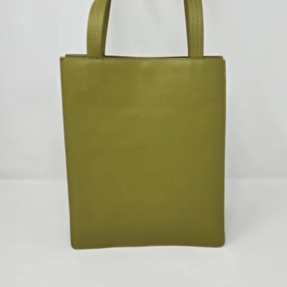 Baggu Green RARE Medium Retail Tote Spanish Moss Bag Purse Leather